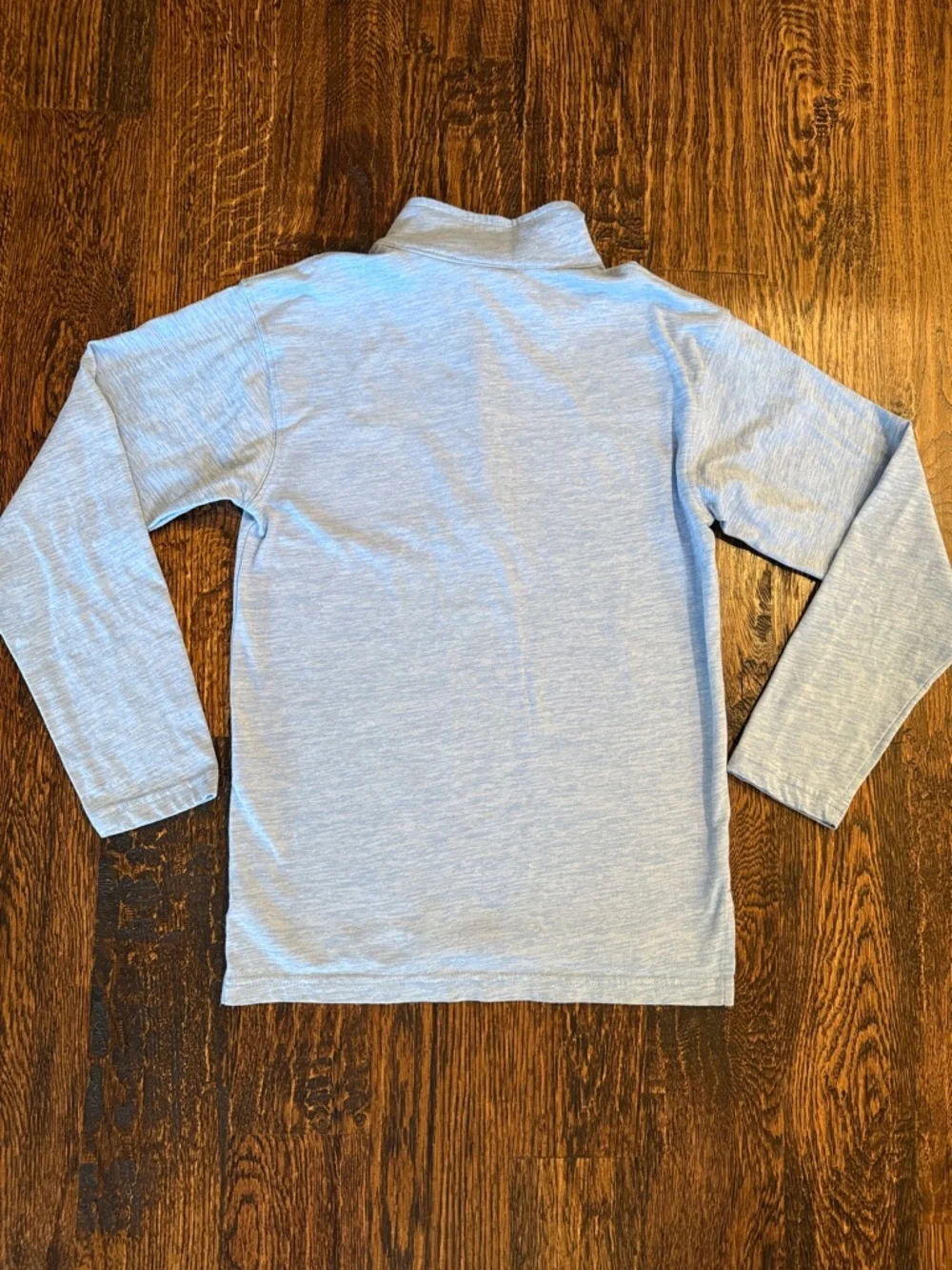 Kids Light Blue Quarter-Zip Long Sleeve Tee - Dog Logo - Picture 4 of 5